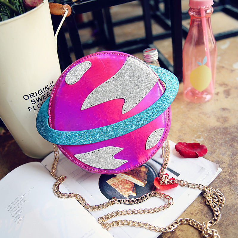 Wholesale Funny Planet PU Shoulder Bag Reflective Laser Bag Crossbody Bag